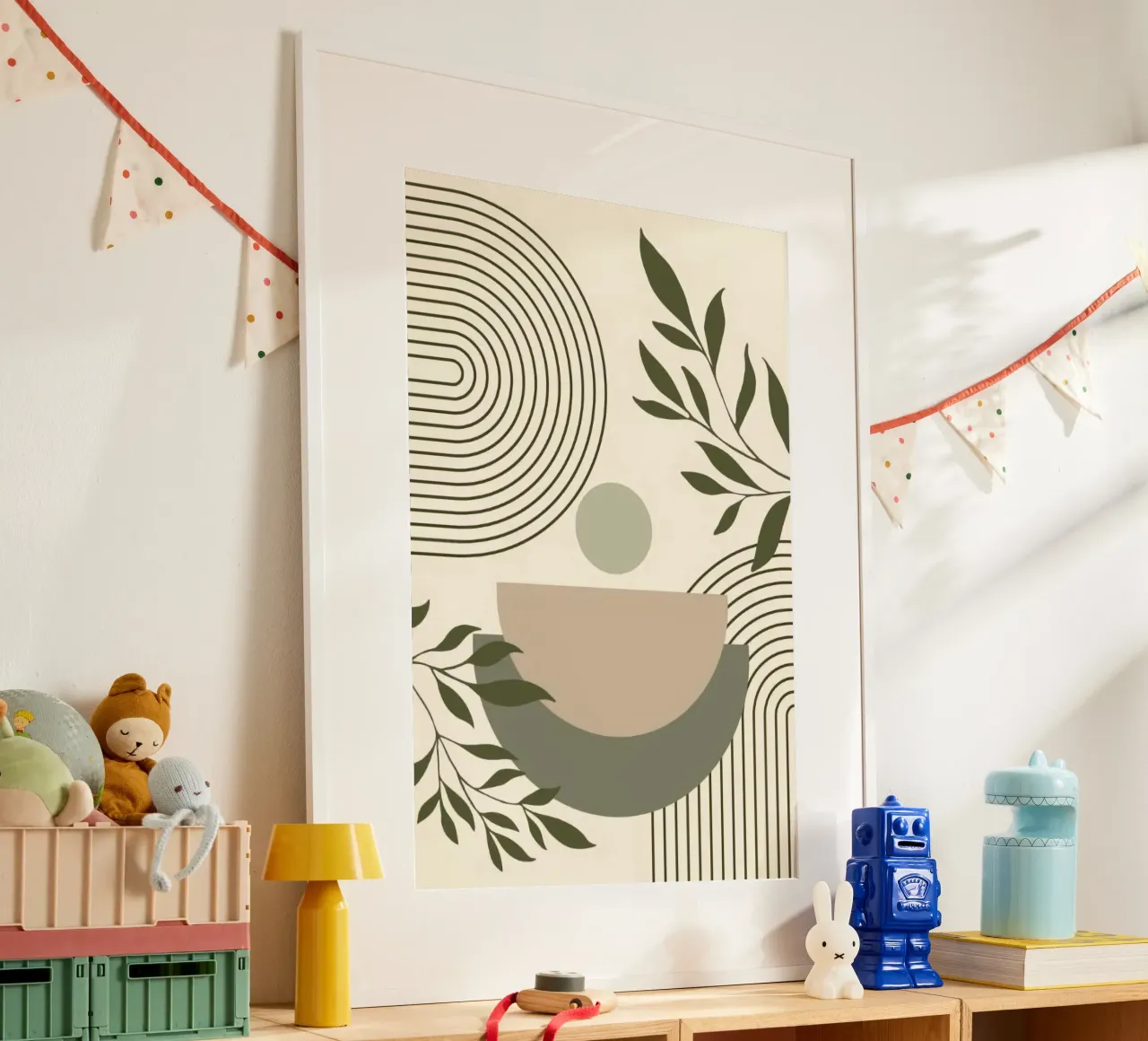 line circle and branch poster con telaio in alluminio da miracle
