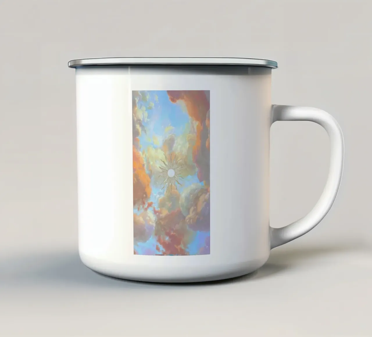 sunshine and clouds tazza in smalto da lifeline