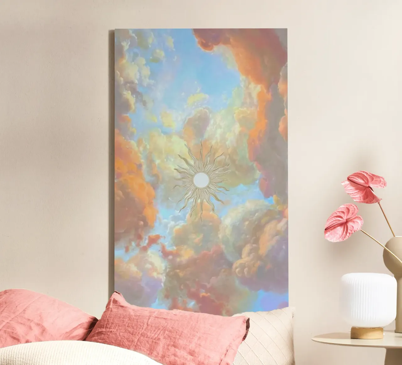 sunshine and clouds canvas with Floater frame by lifeline