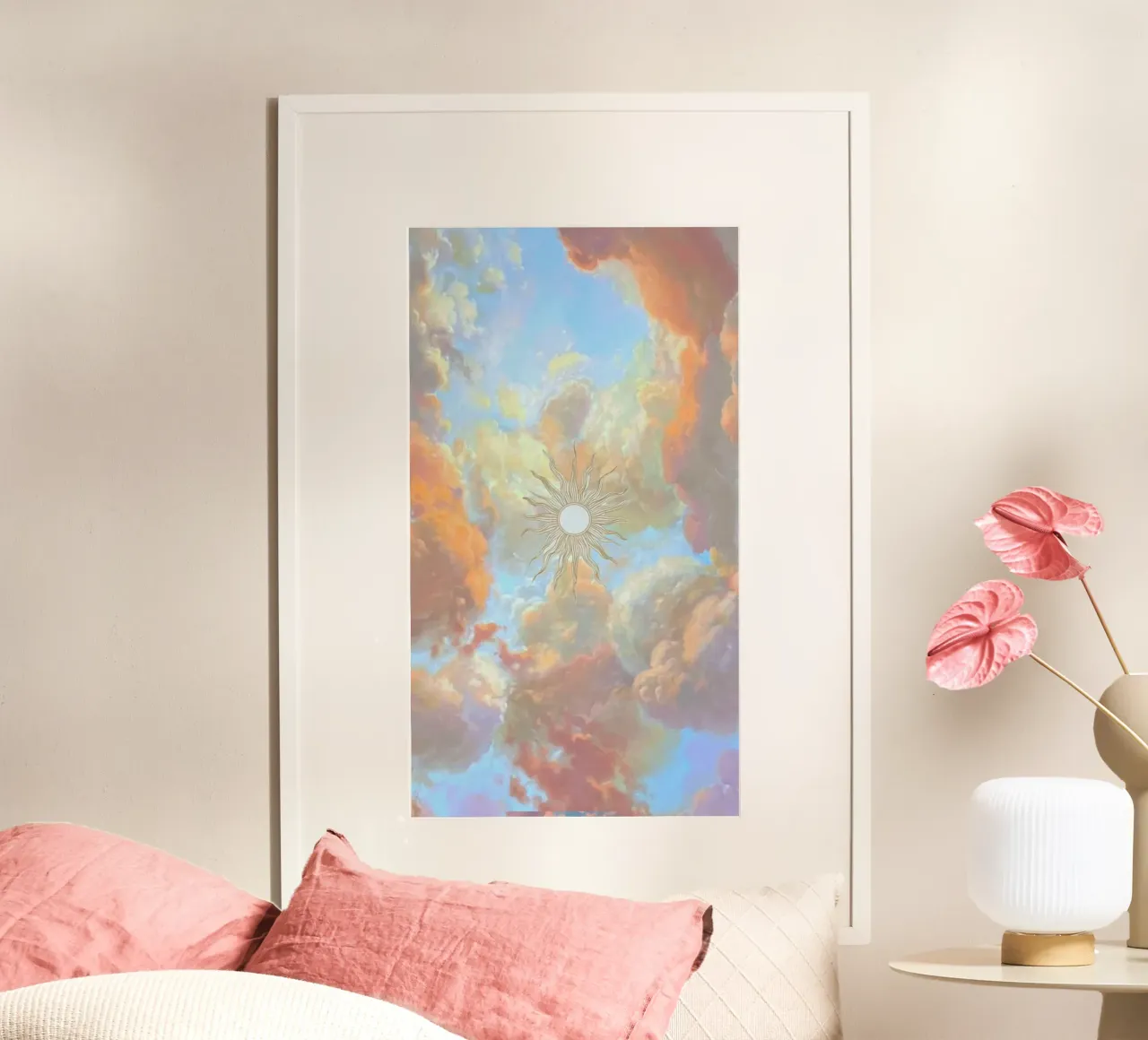 sunshine and clouds poster con telaio in plastica da lifeline
