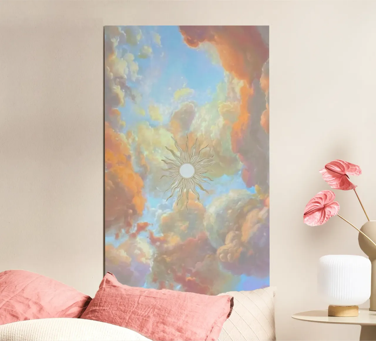 sunshine and clouds poster con telaio in plastica da lifeline