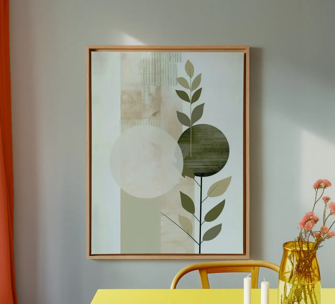 circle and branch canvas met Baklijst van miracle