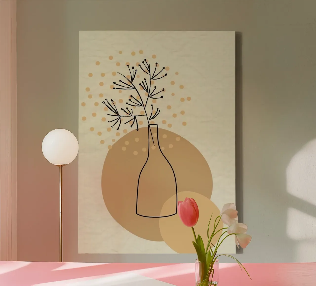 circle and bottle tela con Cornice a cassetta da miracle
