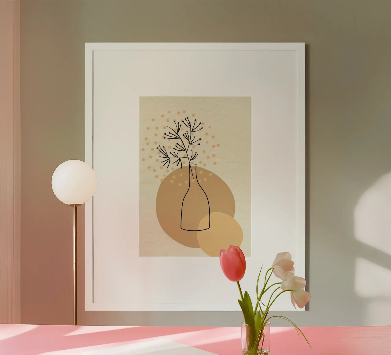 circle and bottle poster con telaio in legno da miracle