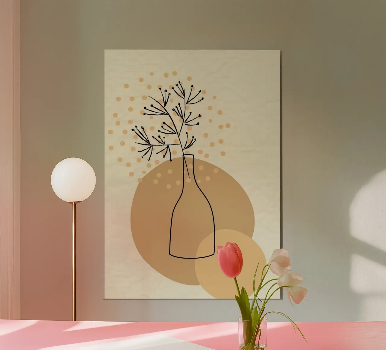 circle and bottle poster con telaio in legno da miracle
