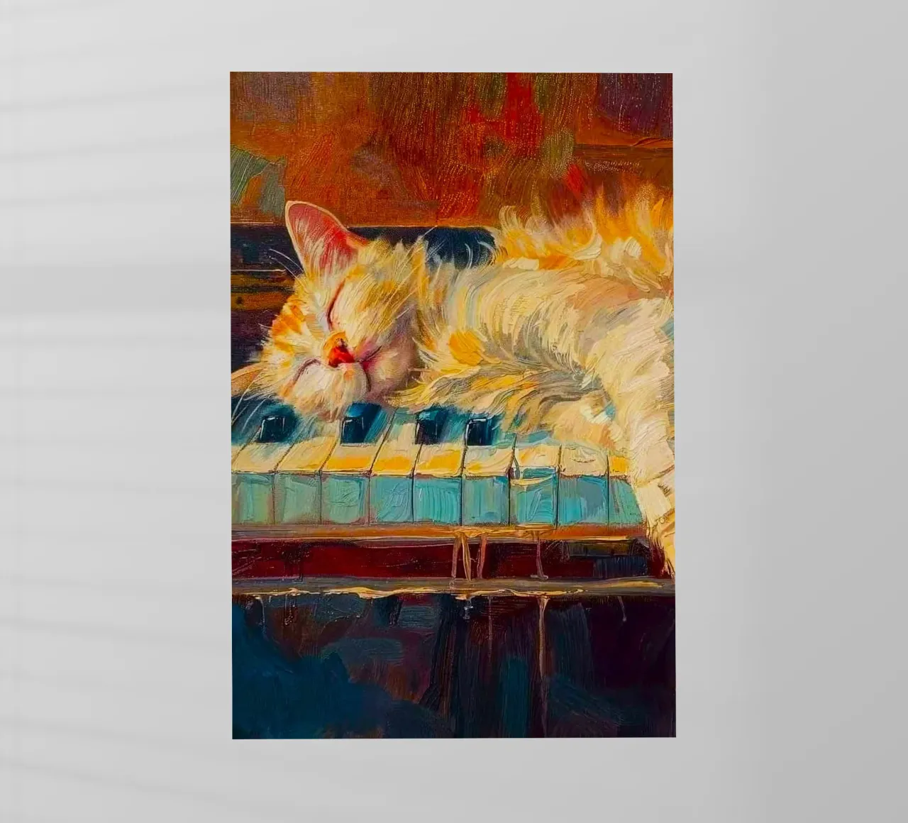 cat lie on piano pellicola backlit da miracle