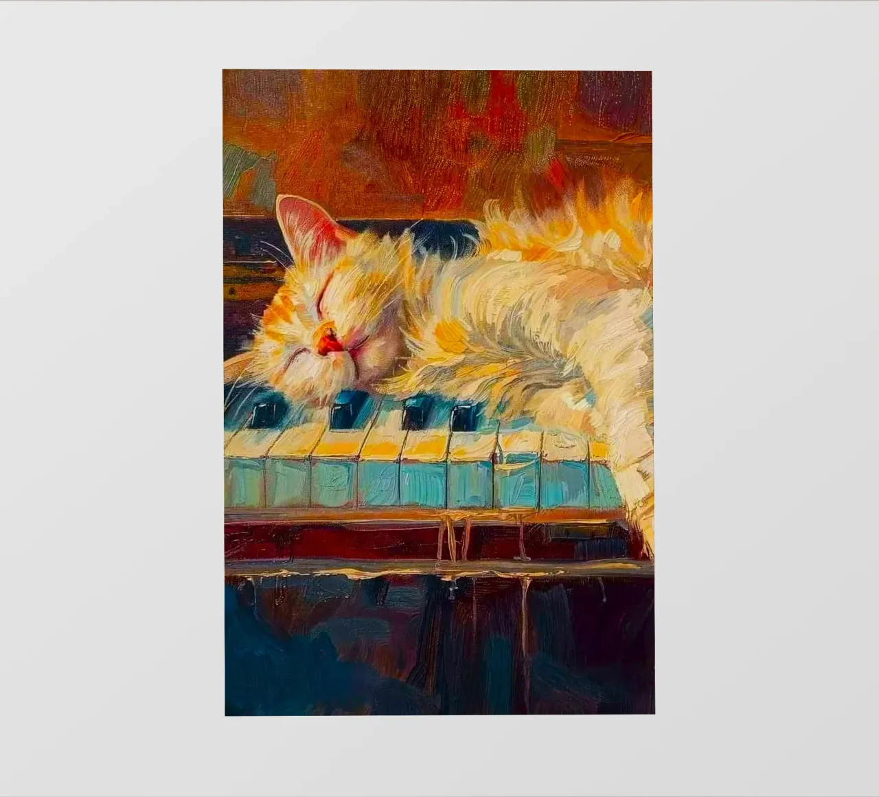 cat lie on piano pellicola backlit da miracle