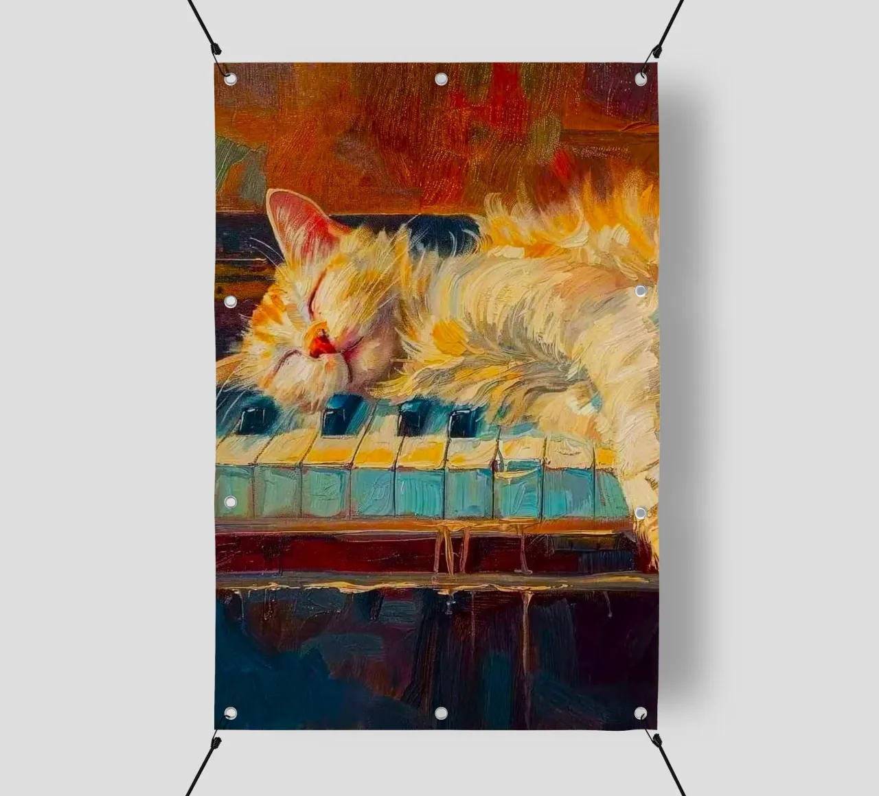 cat lie on piano telo in pvc da miracle