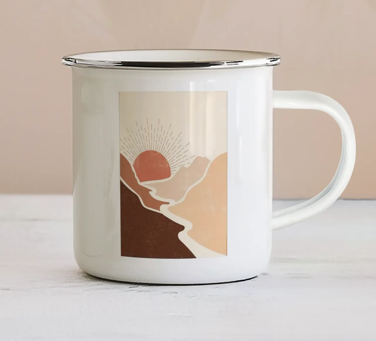 wave mountain and sunshine tazza in smalto da lifeline
