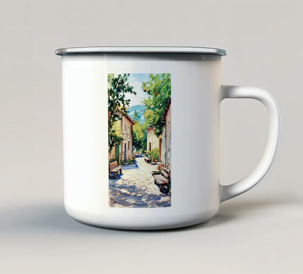 sunshine and village tazza in smalto da lifeline
