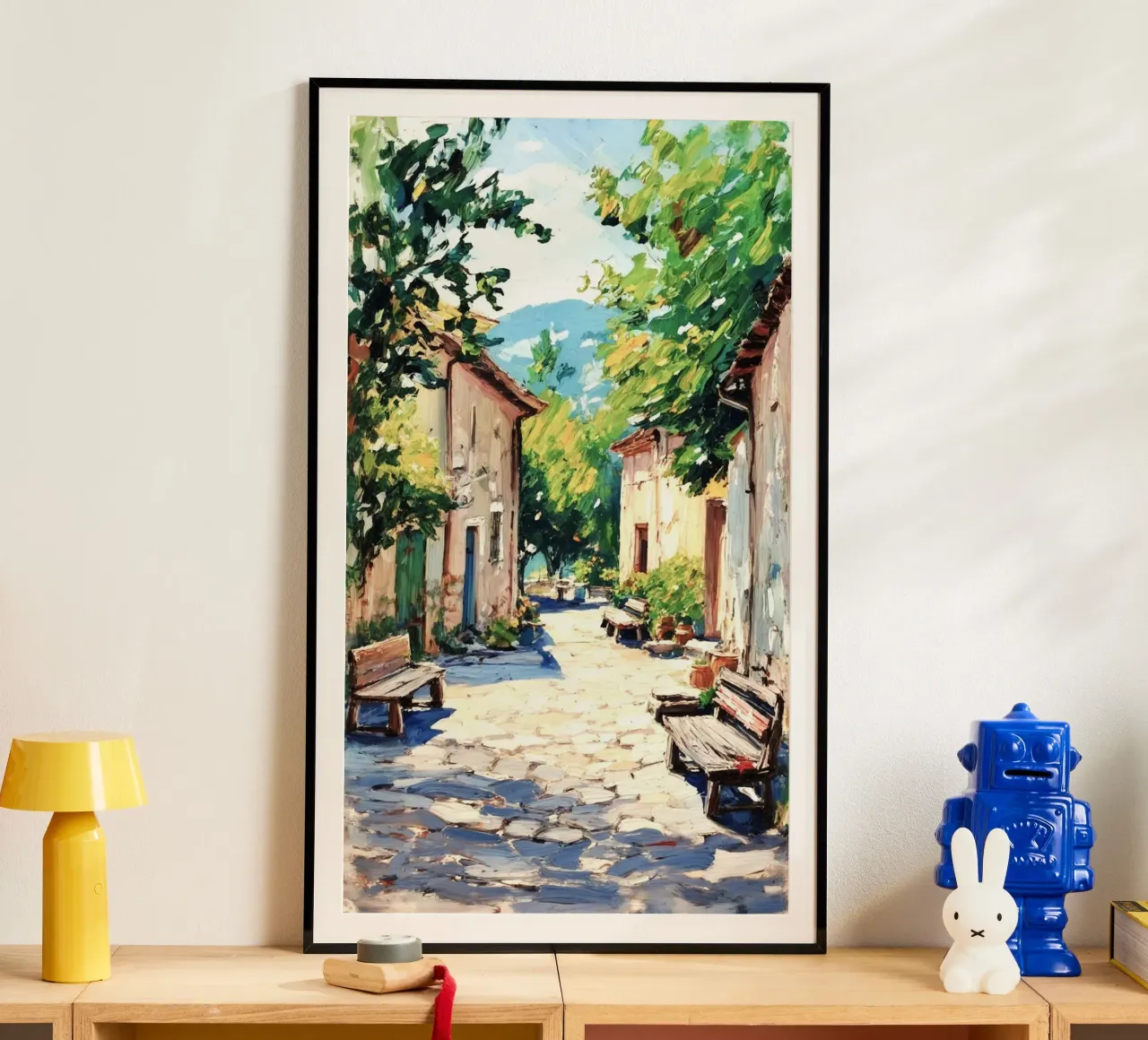 sunshine and village poster con telaio in plastica da lifeline
