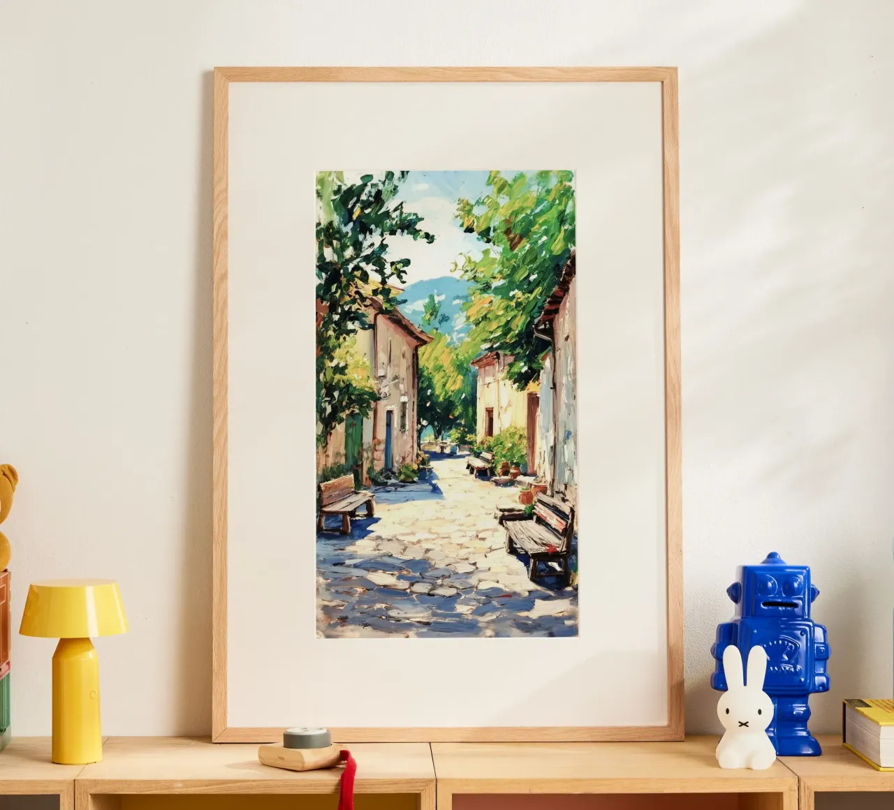 sunshine and village poster con telaio in plastica da lifeline