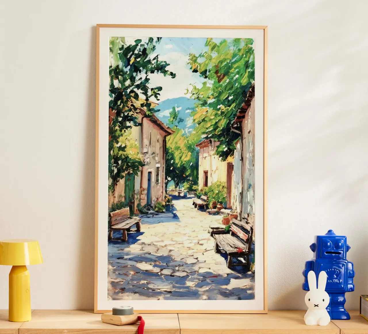 sunshine and village poster con telaio in plastica da lifeline