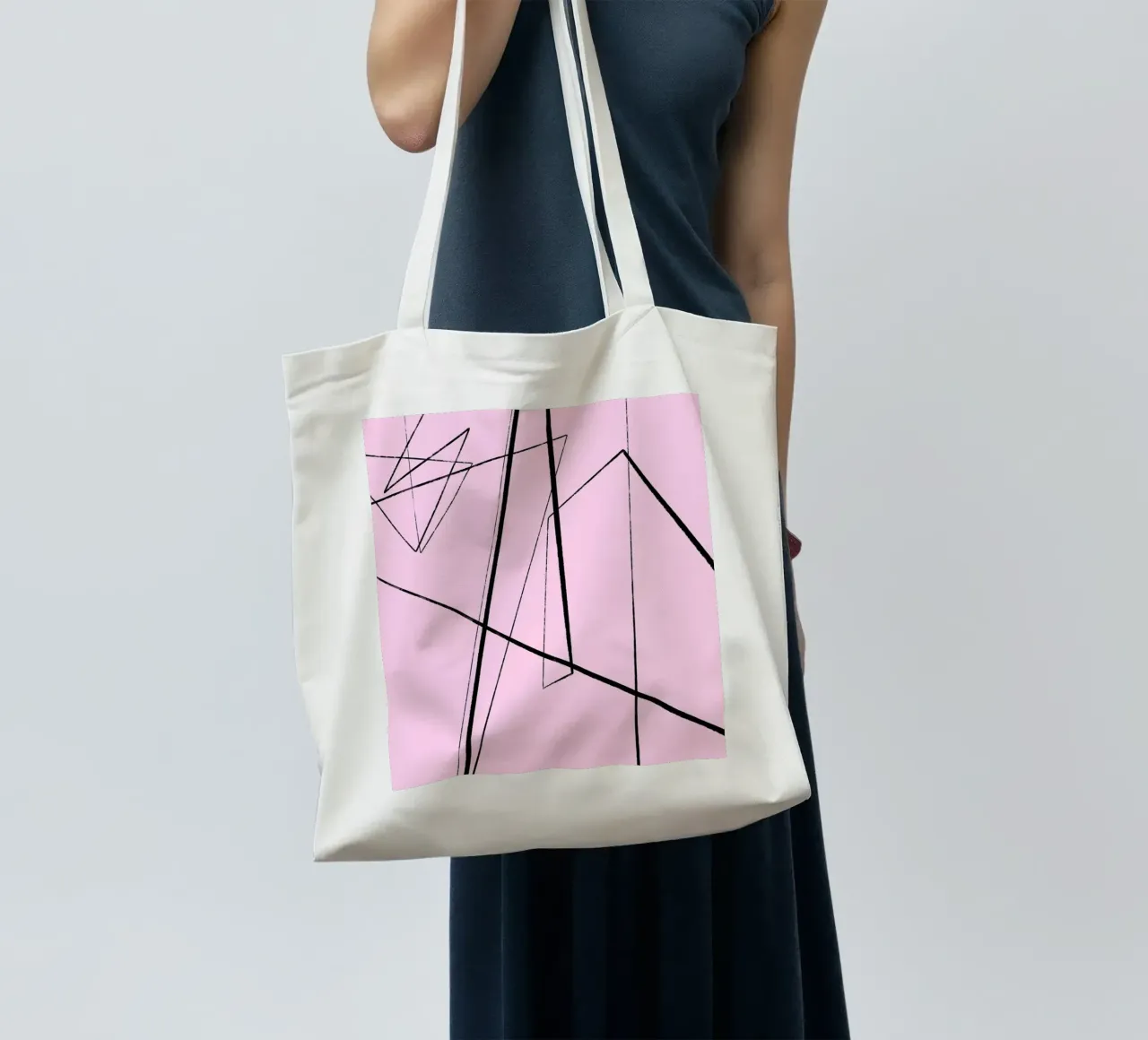 Angular Lines No 4 borsa in juta da treechild
