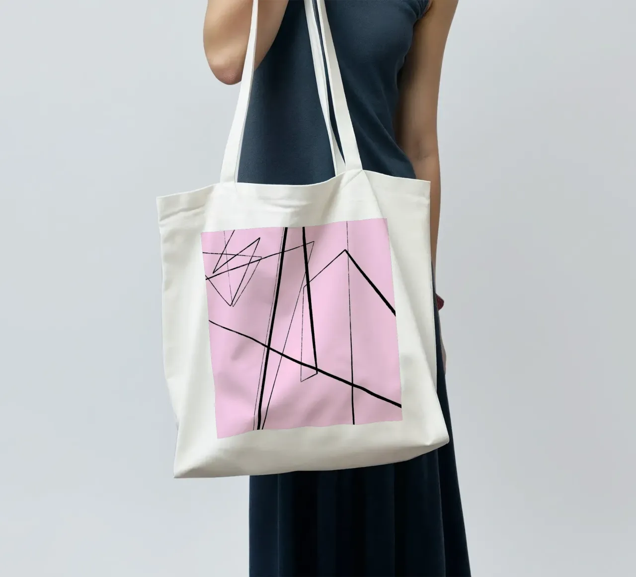 Angular Lines No 4 borsa in juta da treechild