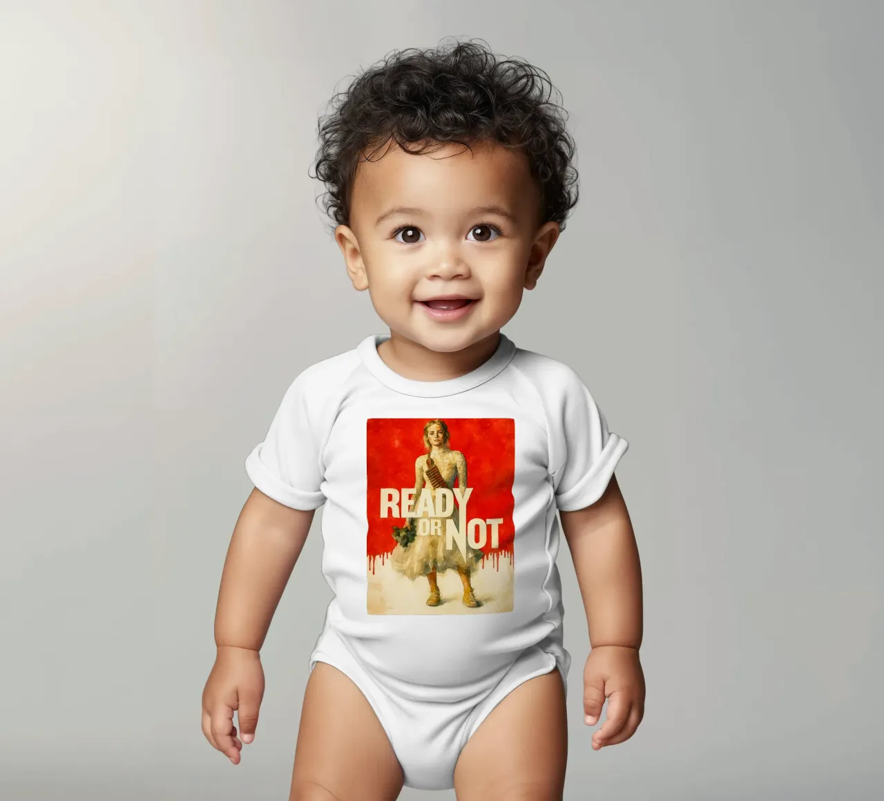 fertig oder nicht Filme Übermalen Kurzarm Babybody von joexs
