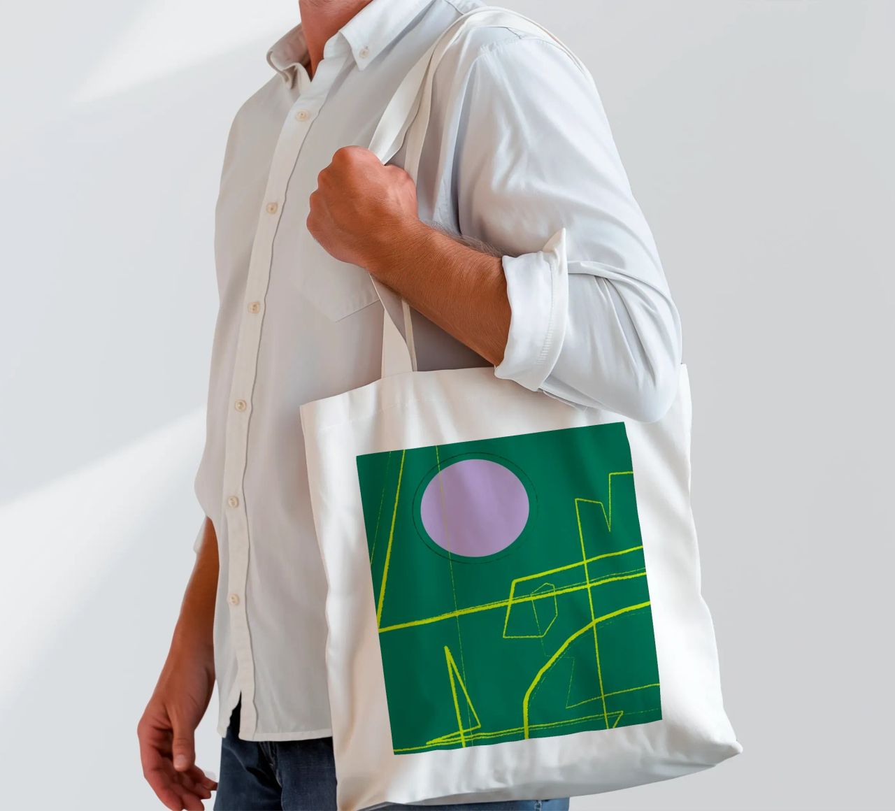 Angular Lines No 23 borsa in juta da treechild