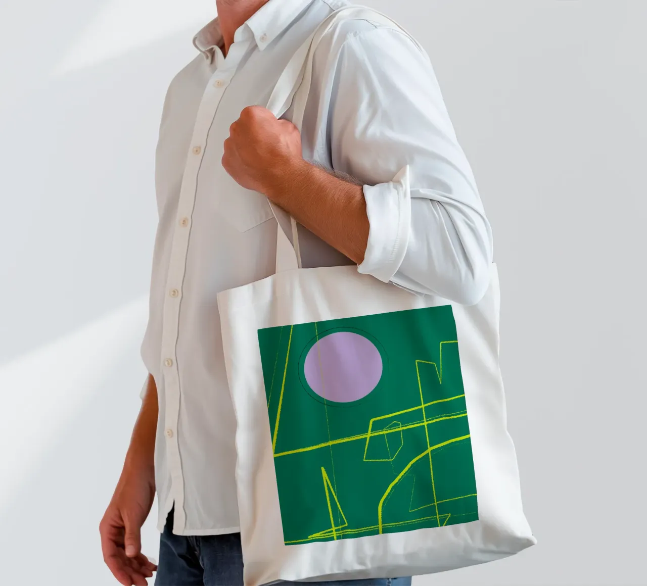 Angular Lines No 23 borsa in juta da treechild