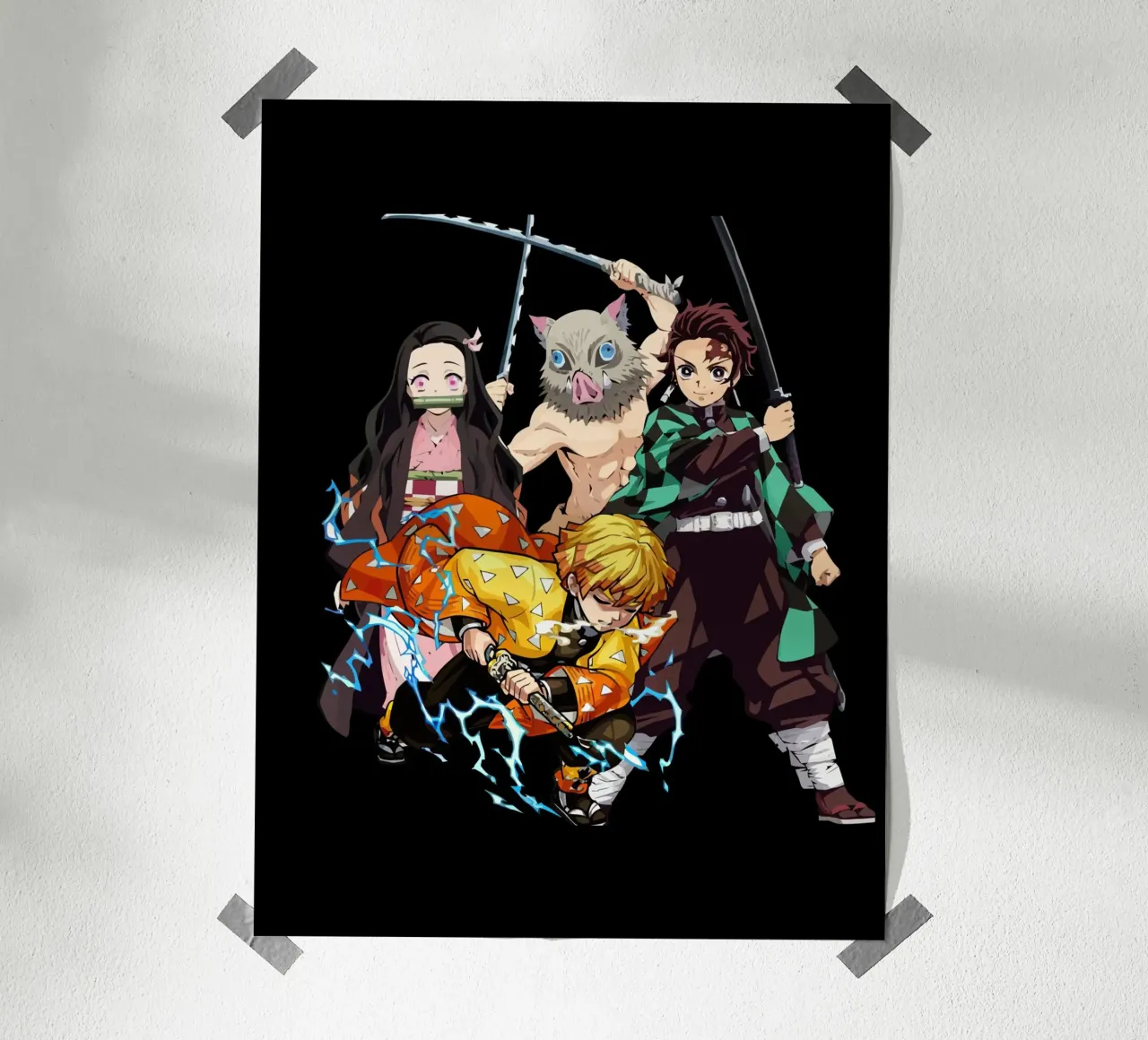 Demon Slayer poster con telaio in legno da Dumery Art