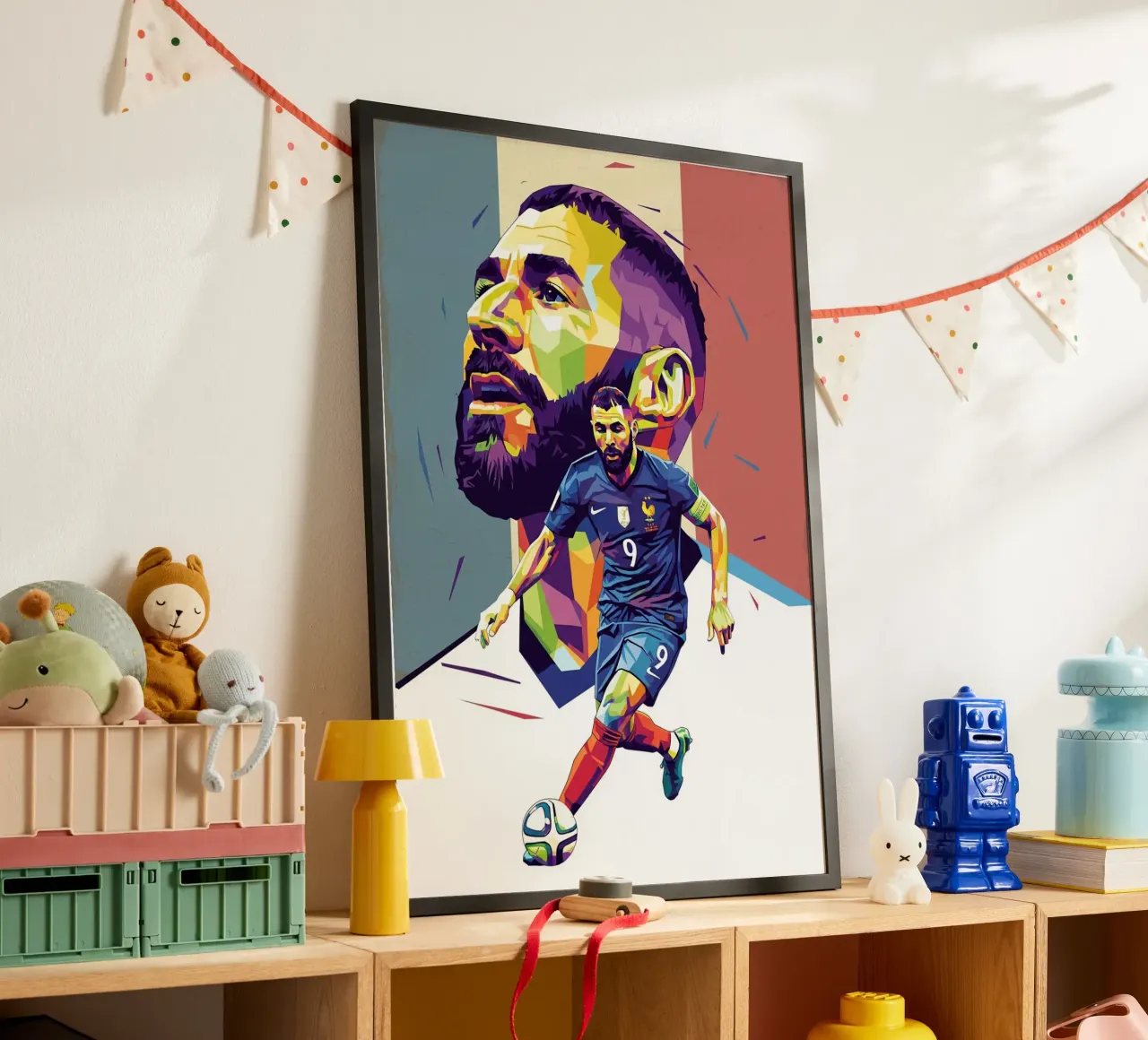 Ritratto pop art di Karim Benzema poster da Hantamrata