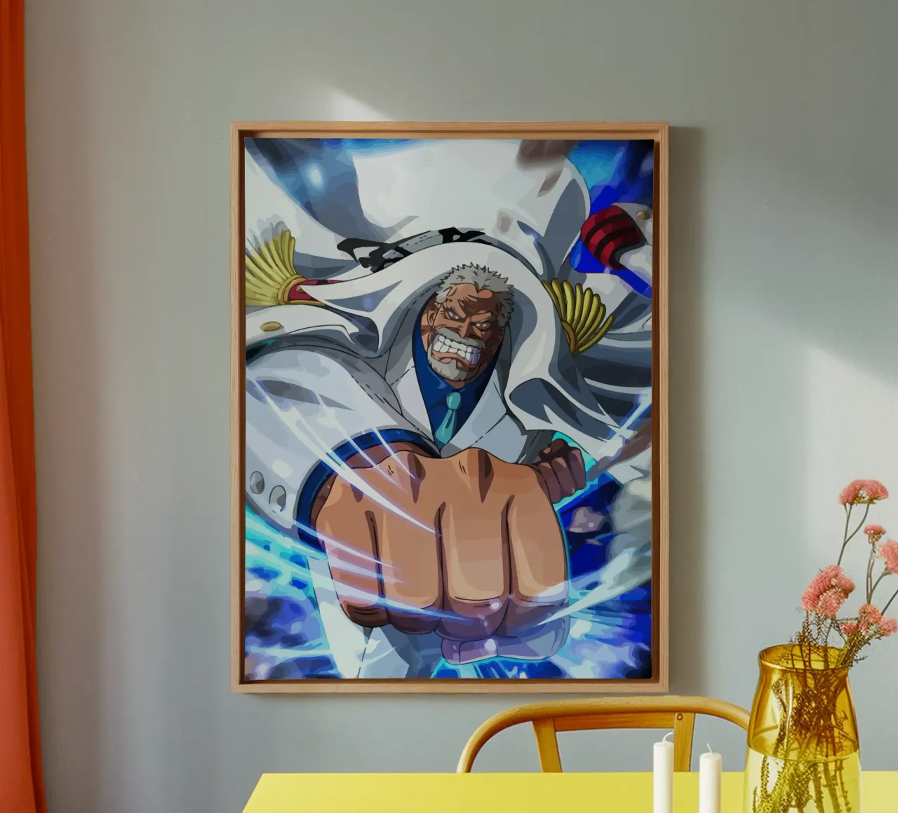 Monkey D Garp One Piece tela con Cornice a cassetta da Dumery Art