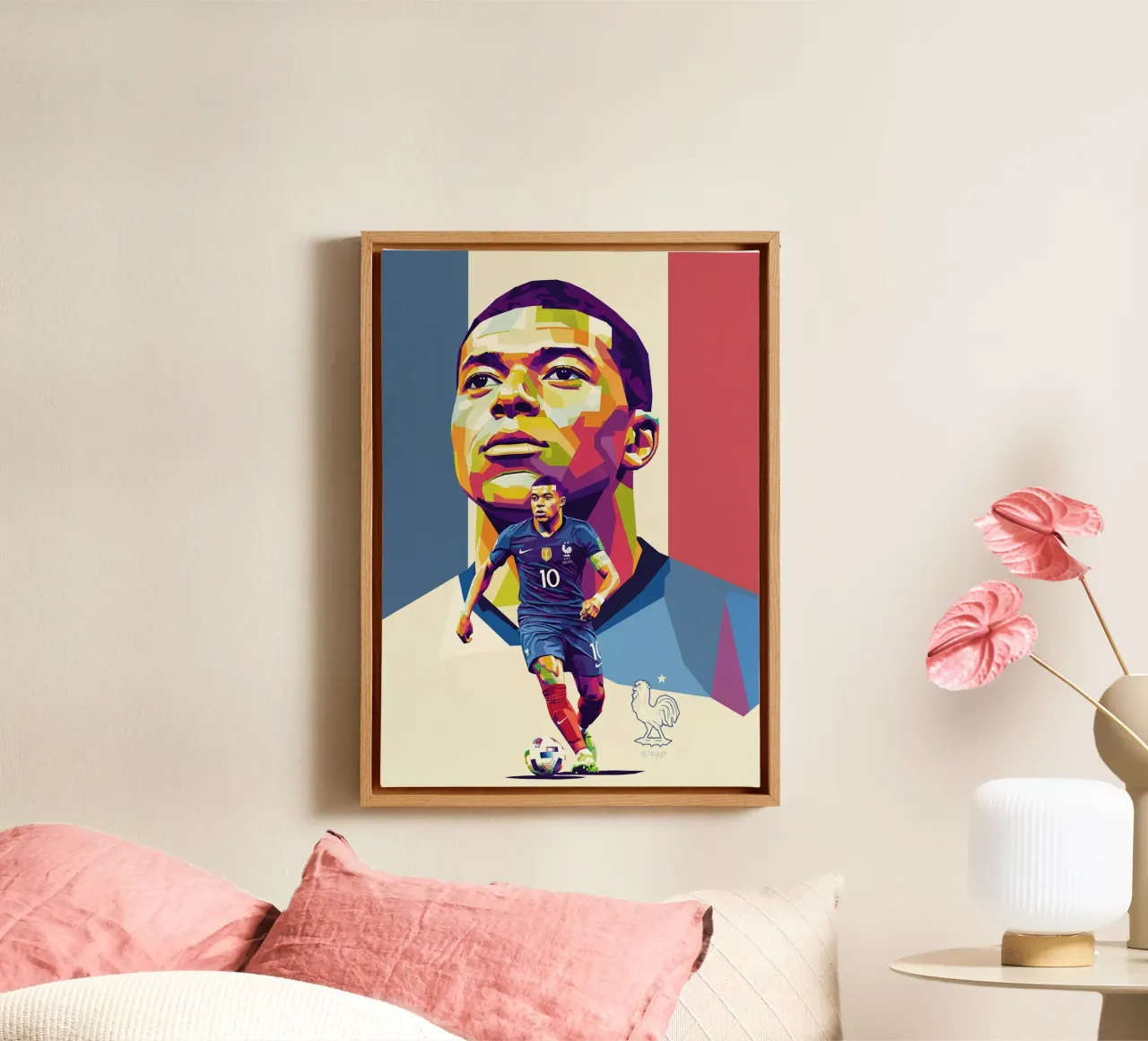Kylian Mbappe - Frankrijk canvas met Baklijst van Hantamrata