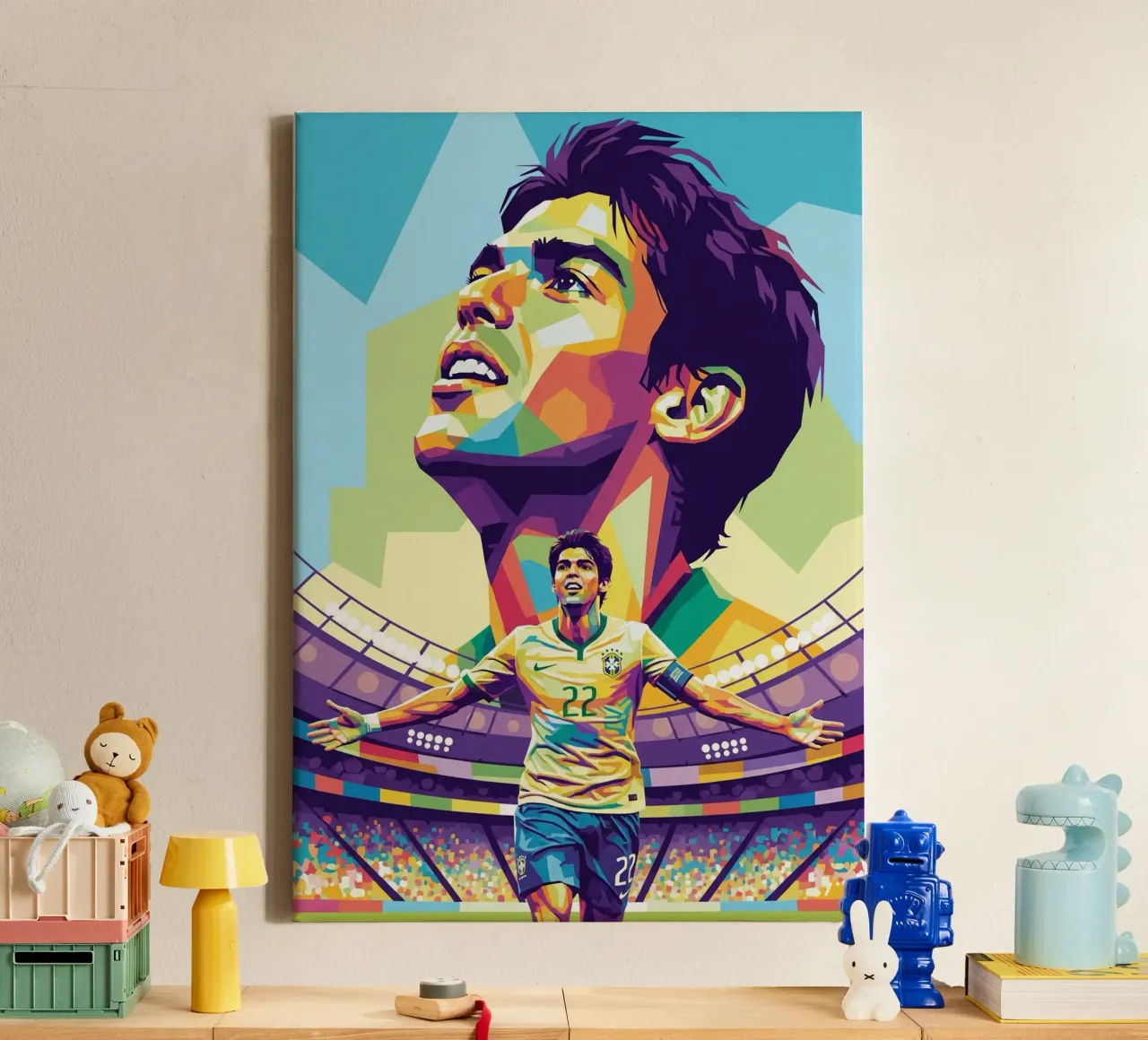 Richardo Kaka viering #1 canvas met Baklijst van Hantamrata