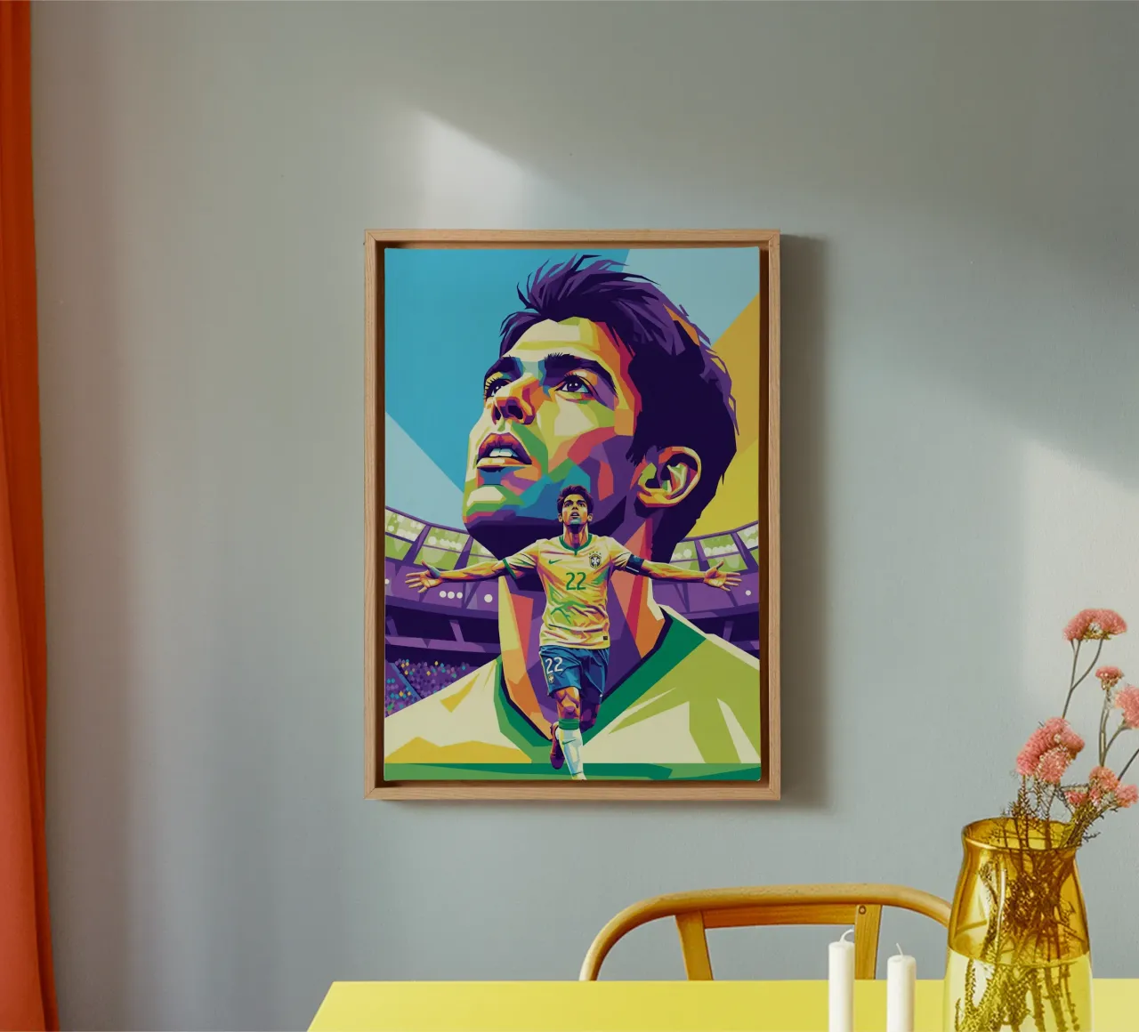 Richardo Kaka viering #2 canvas met Baklijst van Hantamrata