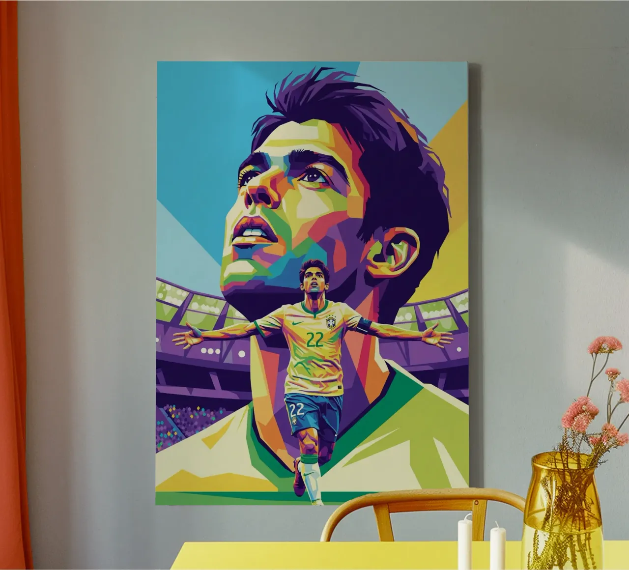 Richardo Kaka viering #2 canvas met Baklijst van Hantamrata