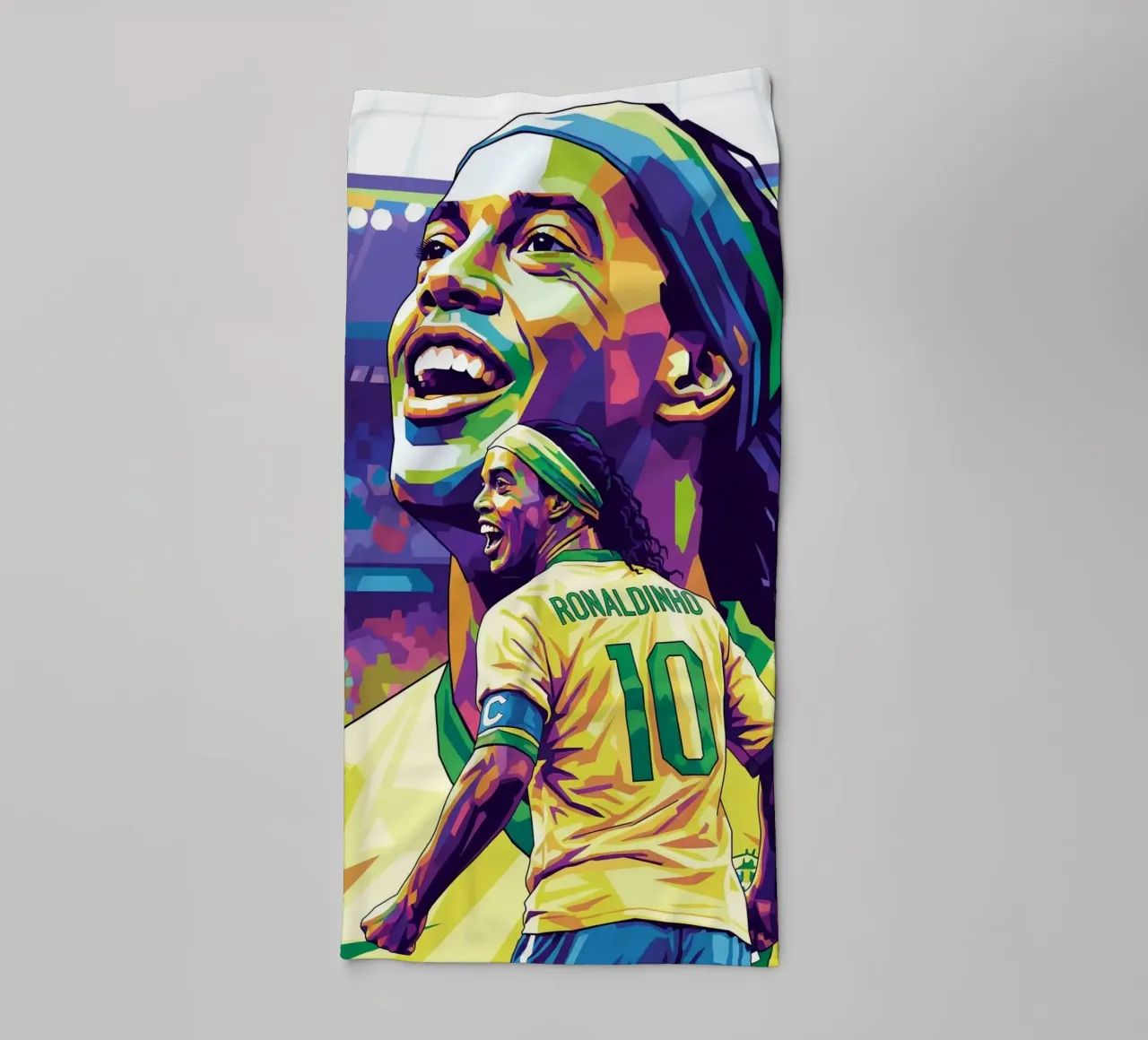 Ronaldinho con il suo iconico sorriso asciugamano da bagno da Hantamrata
