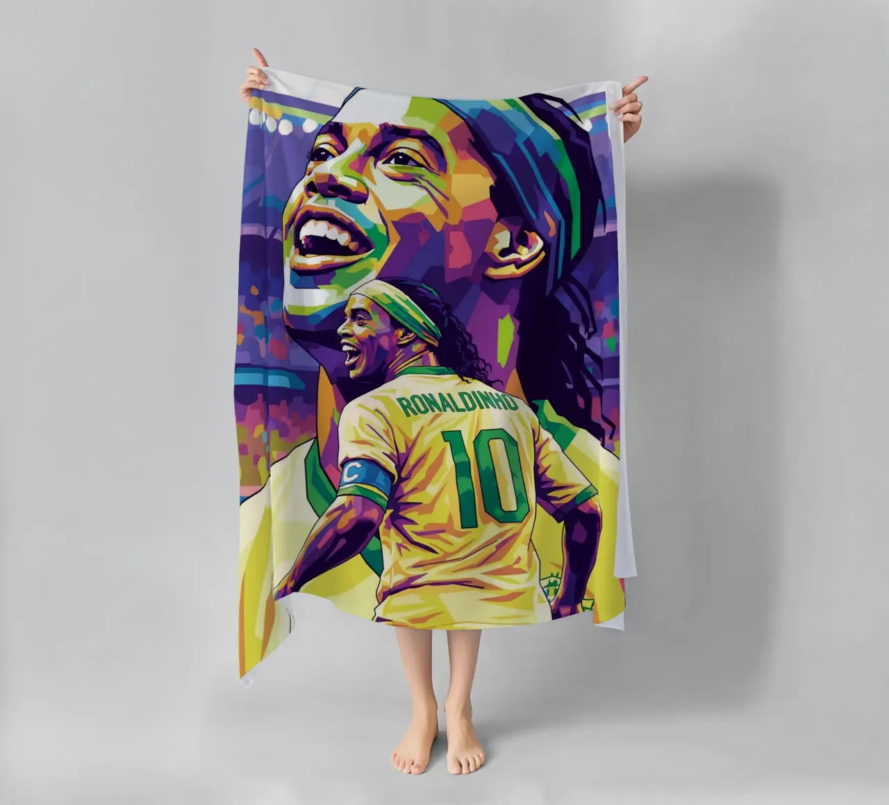 Ronaldinho con il suo iconico sorriso telo mare da Hantamrata