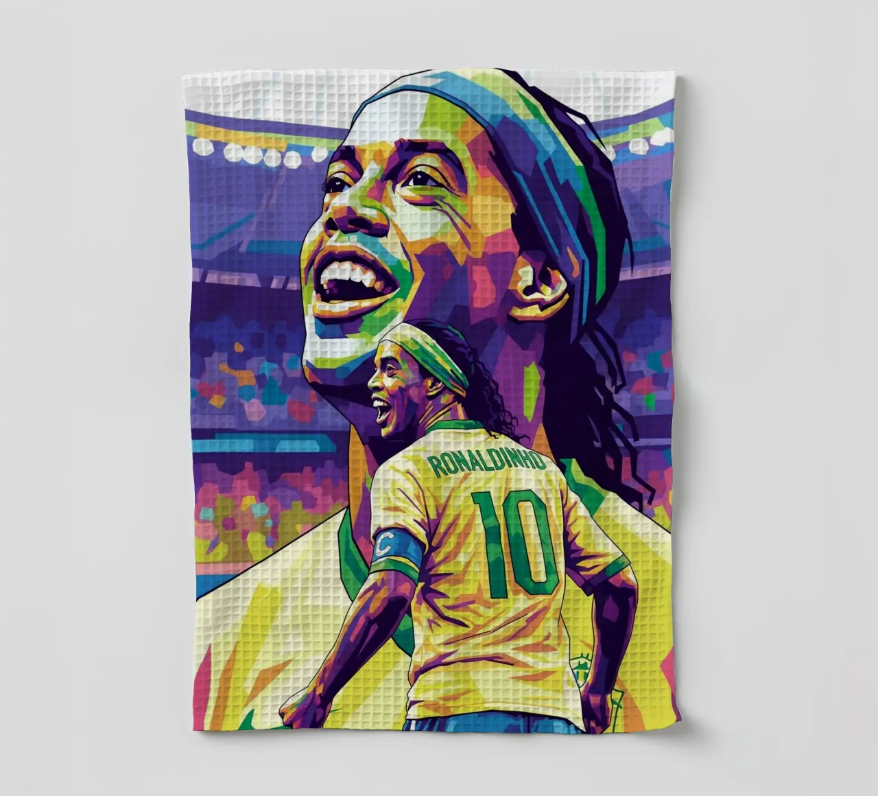 Ronaldinho con il suo iconico sorriso canovaccio da cucina da Hantamrata
