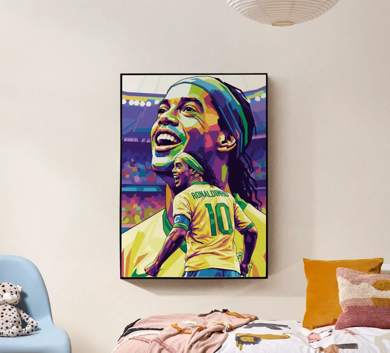 Ronaldinho con il suo iconico sorriso plexiglass da Hantamrata