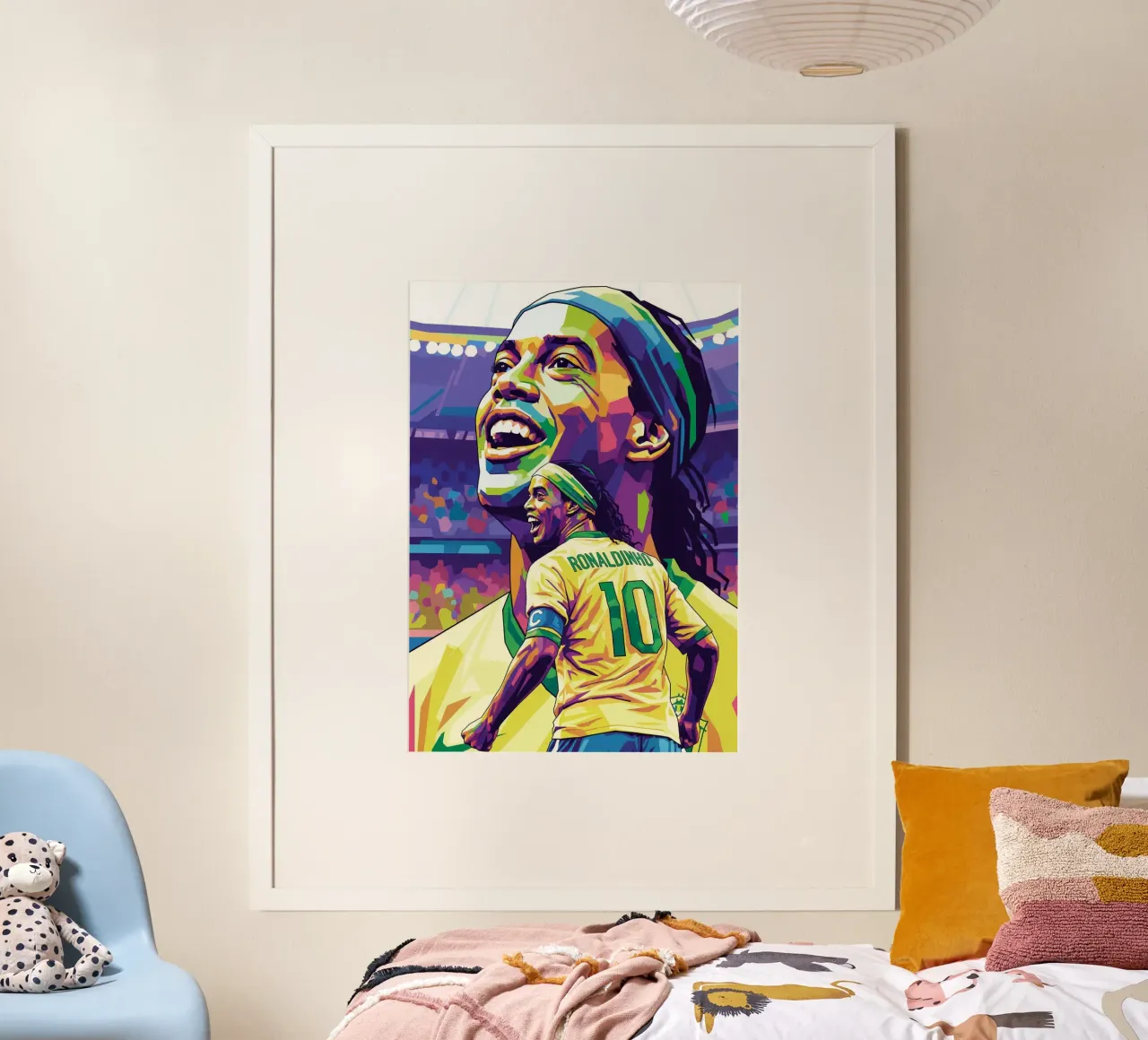 Ronaldinho con il suo iconico sorriso poster da Hantamrata