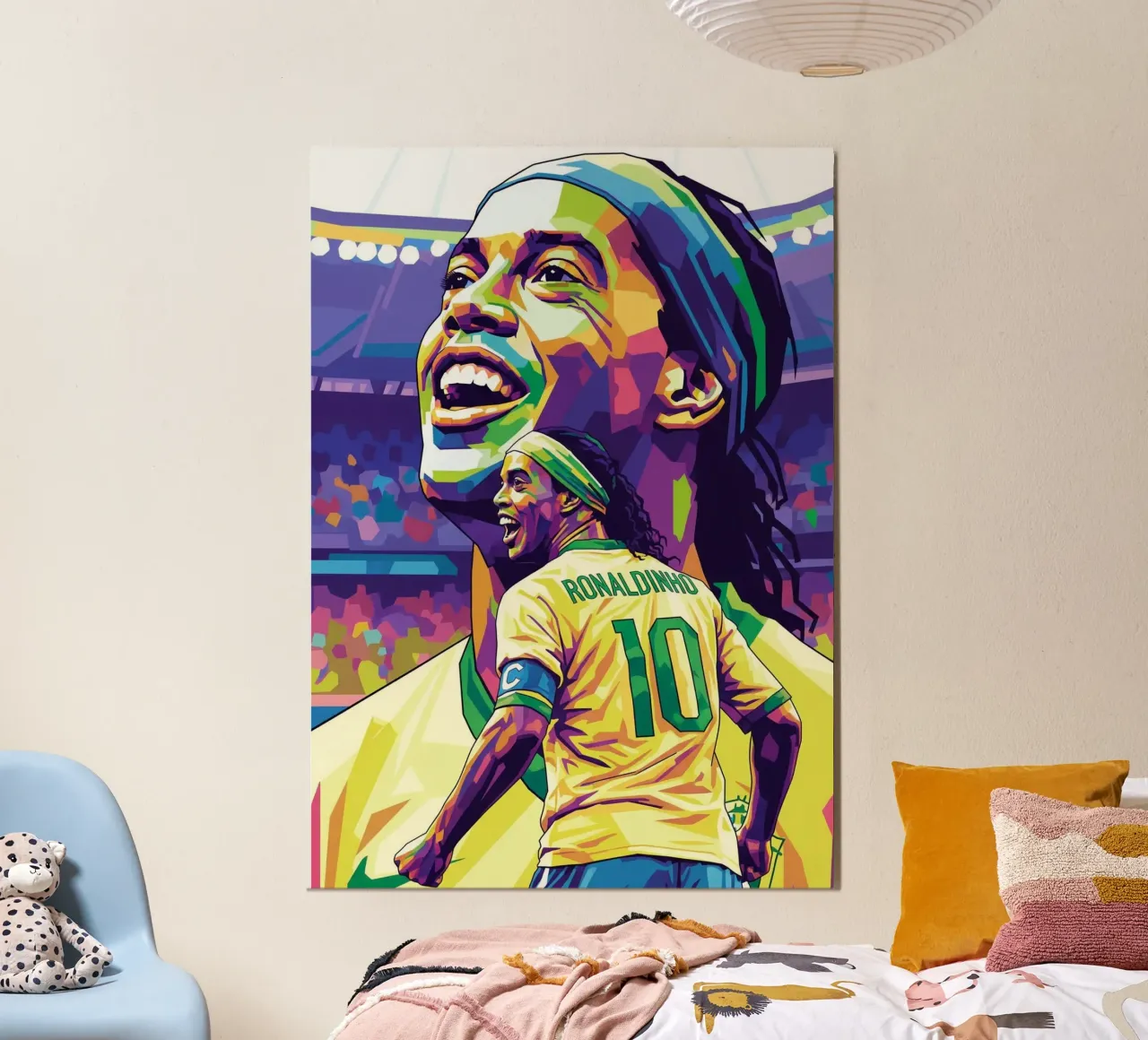 Ronaldinho con il suo iconico sorriso poster da Hantamrata