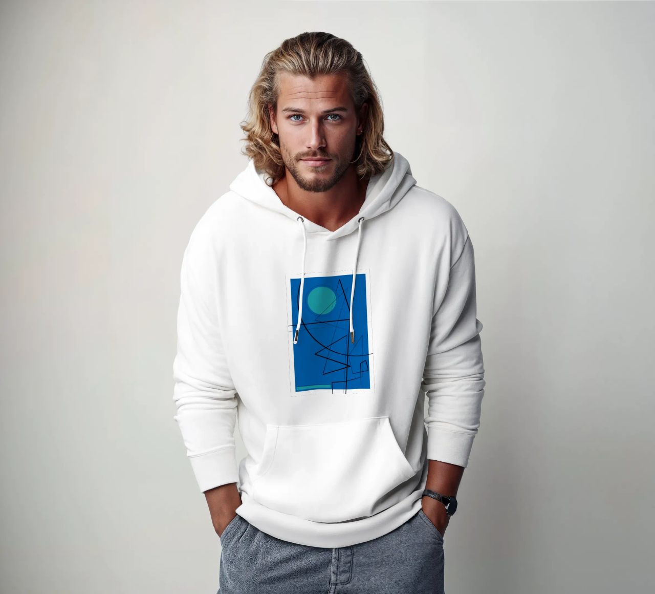 Angular Lines No 19 felpa con cappuccio da treechild