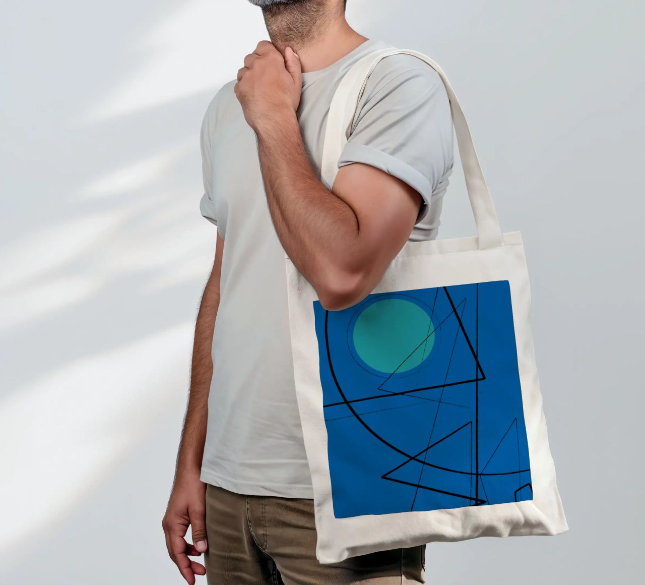 Angular Lines No 19 borsa in juta da treechild