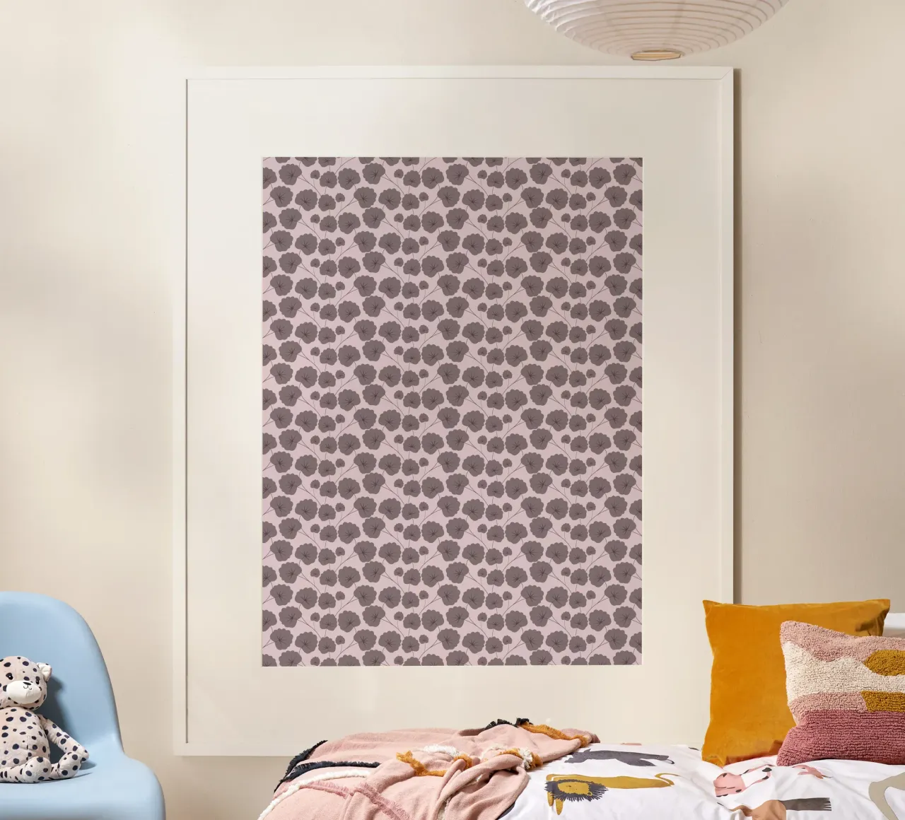 Cherry Blossom Pattern #3 poster con telaio in alluminio da kathrinmay