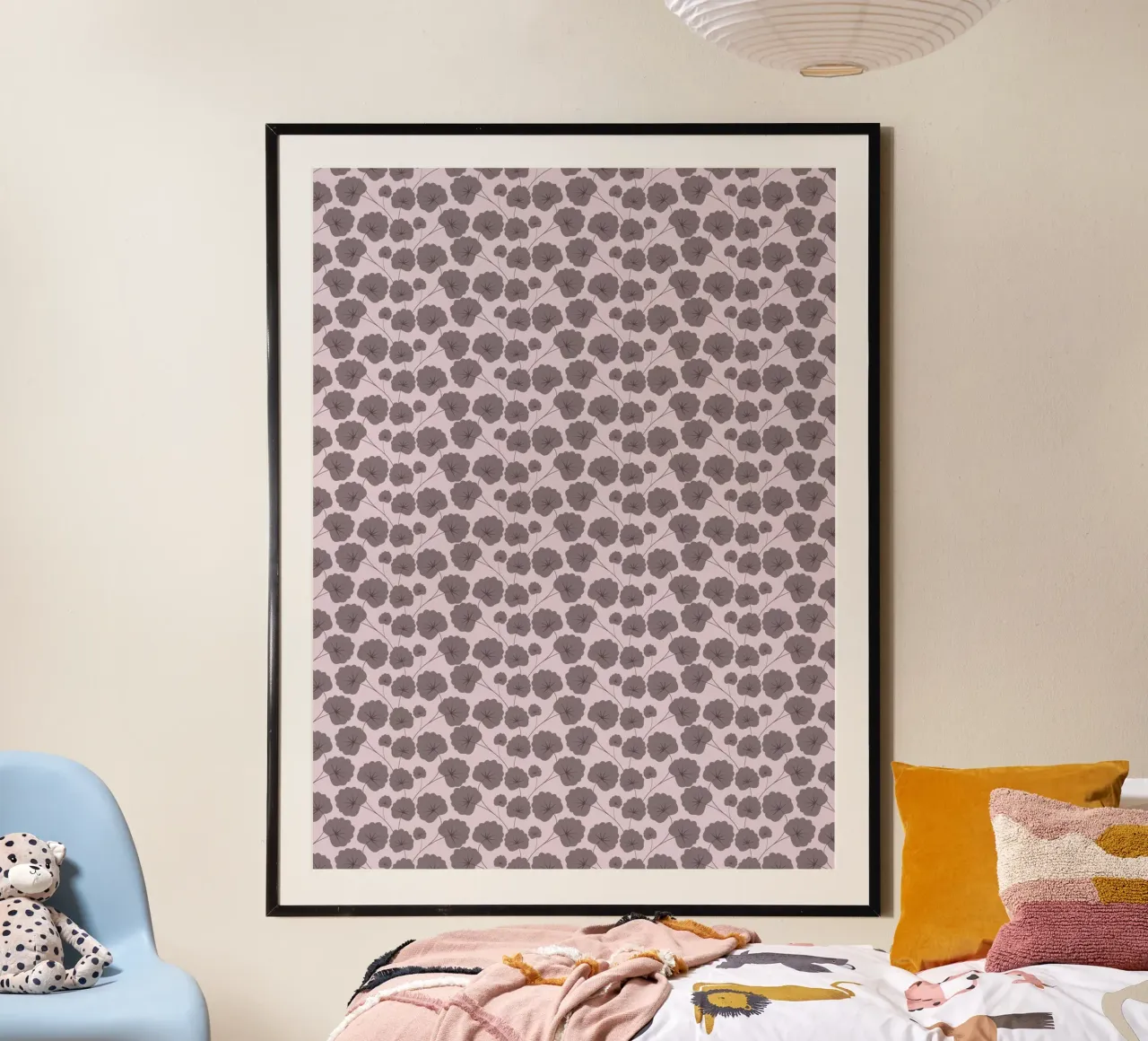 Cherry Blossom Pattern #3 poster con telaio in alluminio da kathrinmay