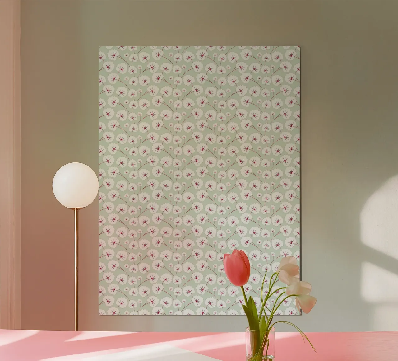 Cherry Blossom Pattern #4 poster con telaio in alluminio da kathrinmay
