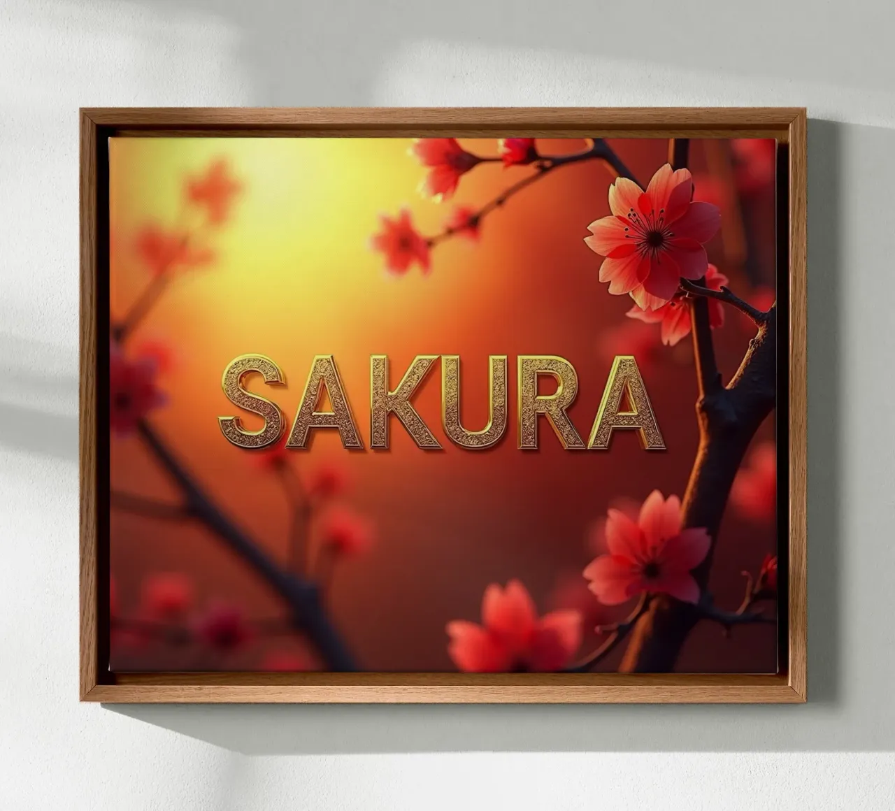 SAKURA - Il fiore di ciliegio tela con Cornice a cassetta da CASTILO