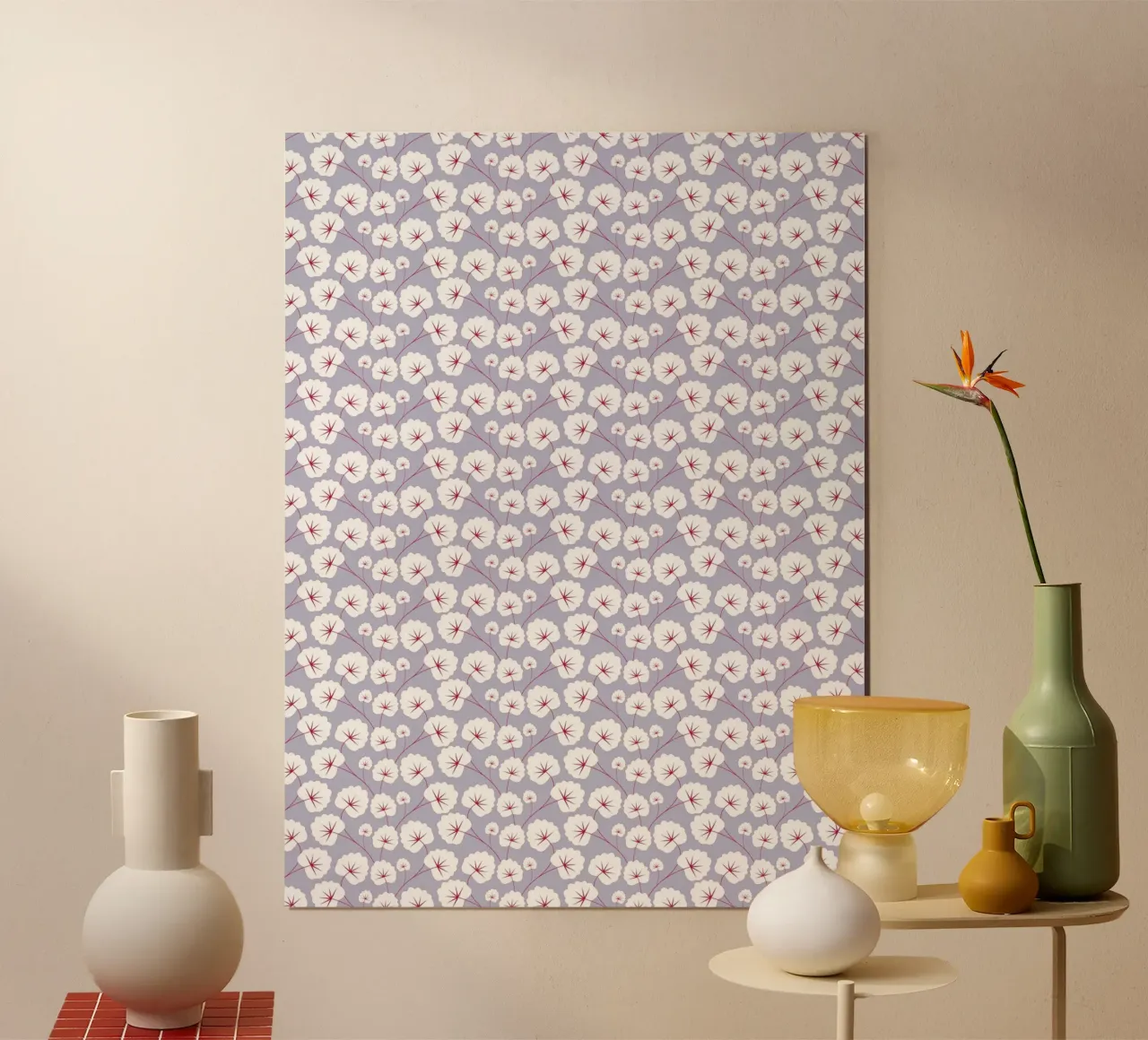 Cherry Blossom Pattern #5 poster con telaio in alluminio da kathrinmay
