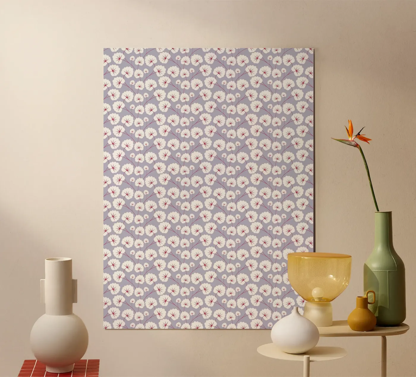 Cherry Blossom Pattern #5 poster van kathrinmay