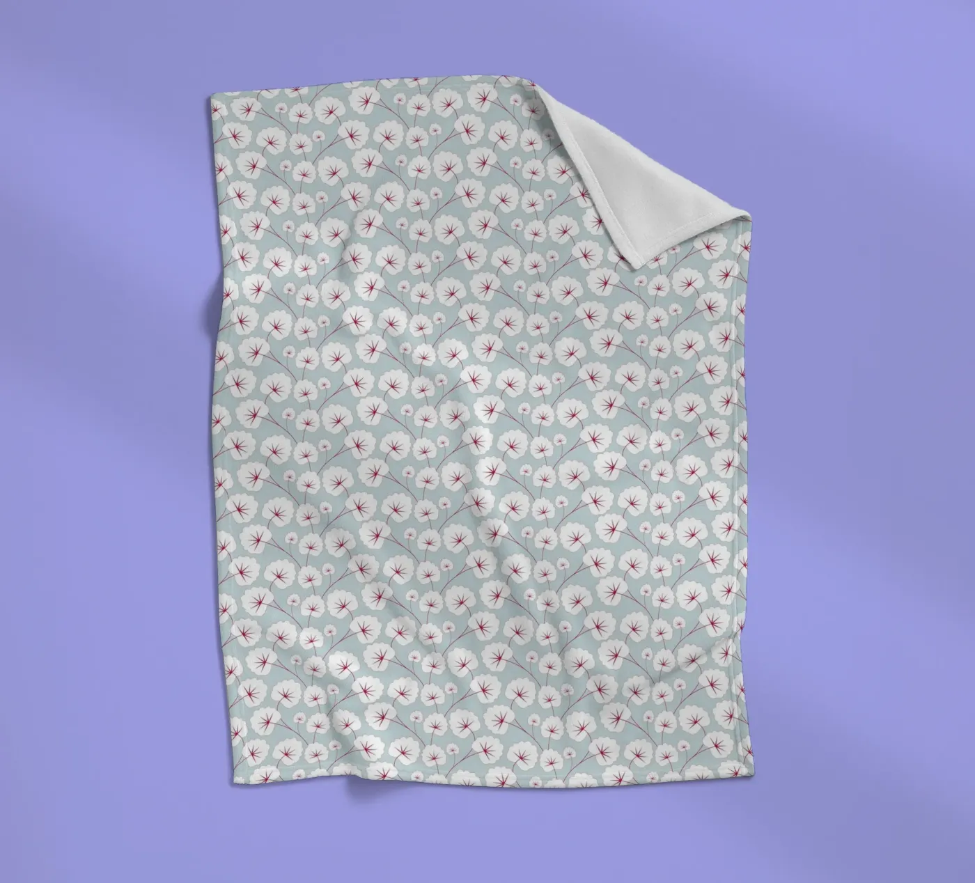 Cherry Blossom Branches (Powder Blue Sakura Pattern) coperta in pile da kathrinmay