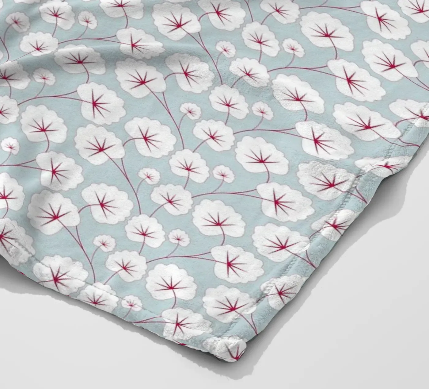 Cherry Blossom Branches (Powder Blue Sakura Pattern) coperta in pile da kathrinmay