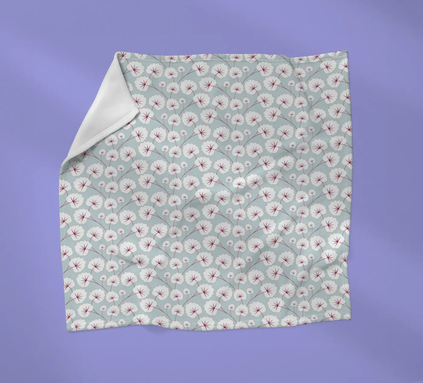 Cherry Blossom Branches (Powder Blue Sakura Pattern) coperta in pile da kathrinmay