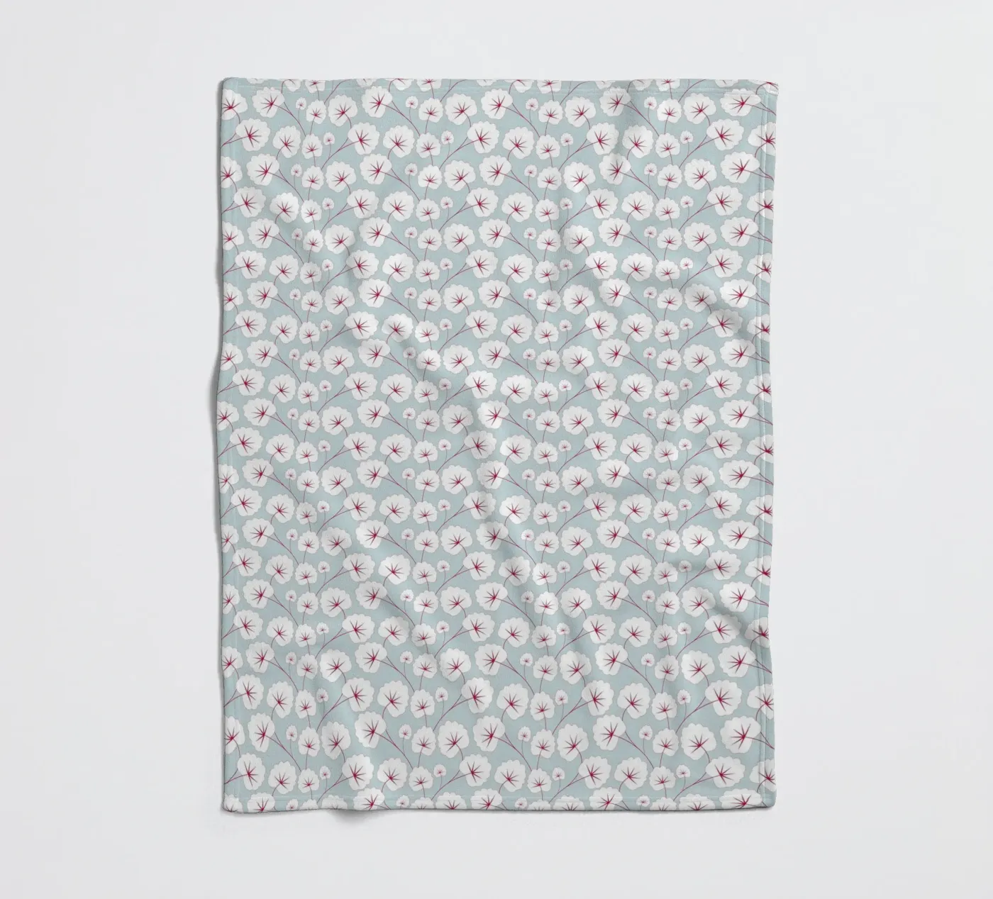 Cherry Blossom Branches (Powder Blue Sakura Pattern) coperta in pile da kathrinmay