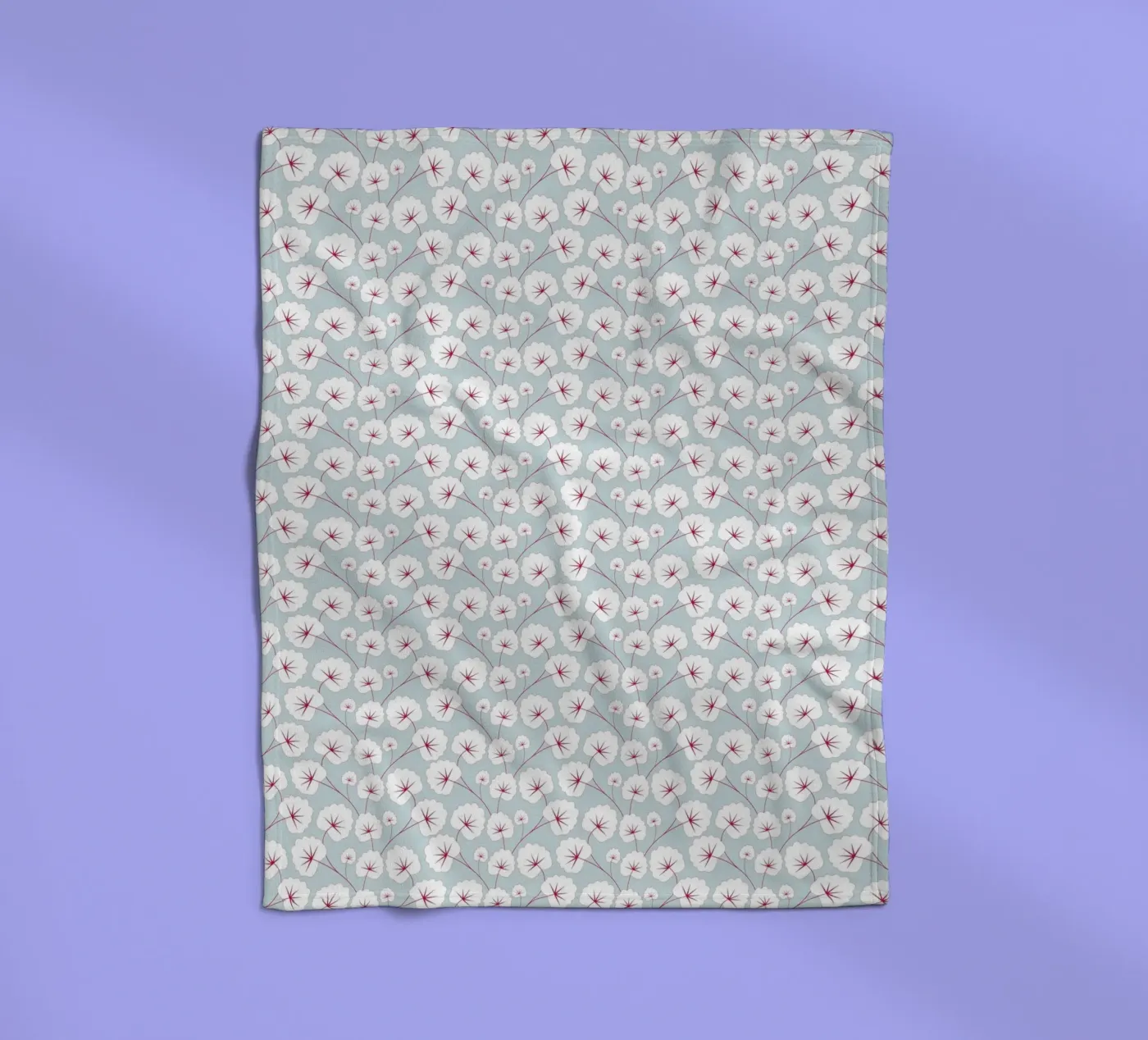 Cherry Blossom Branches (Powder Blue Sakura Pattern) coperta in pile da kathrinmay
