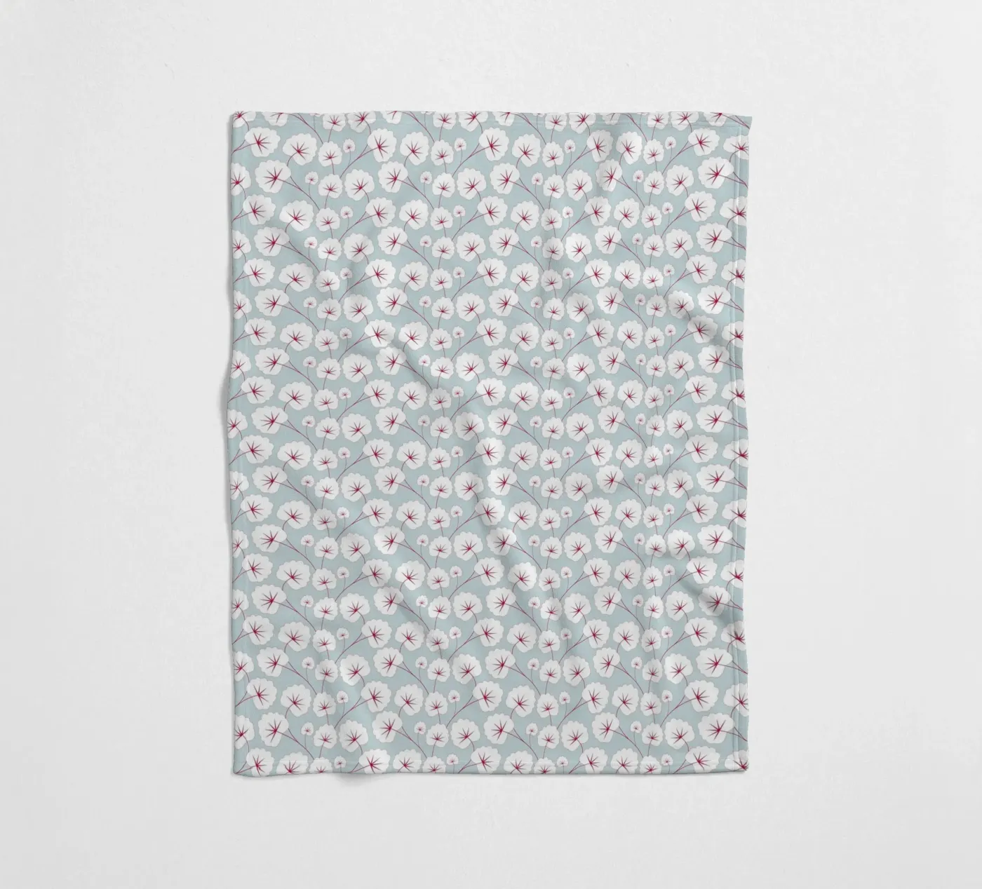 Cherry Blossom Branches (Powder Blue Sakura Pattern) coperta in pile da kathrinmay