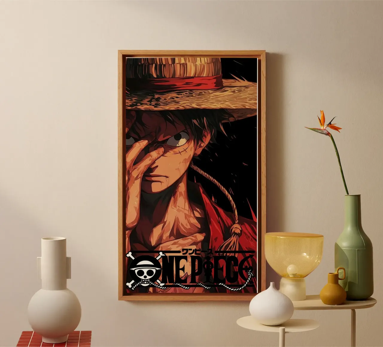 Scimmia D Luffy tela con Cornice a cassetta da Toby H Williams